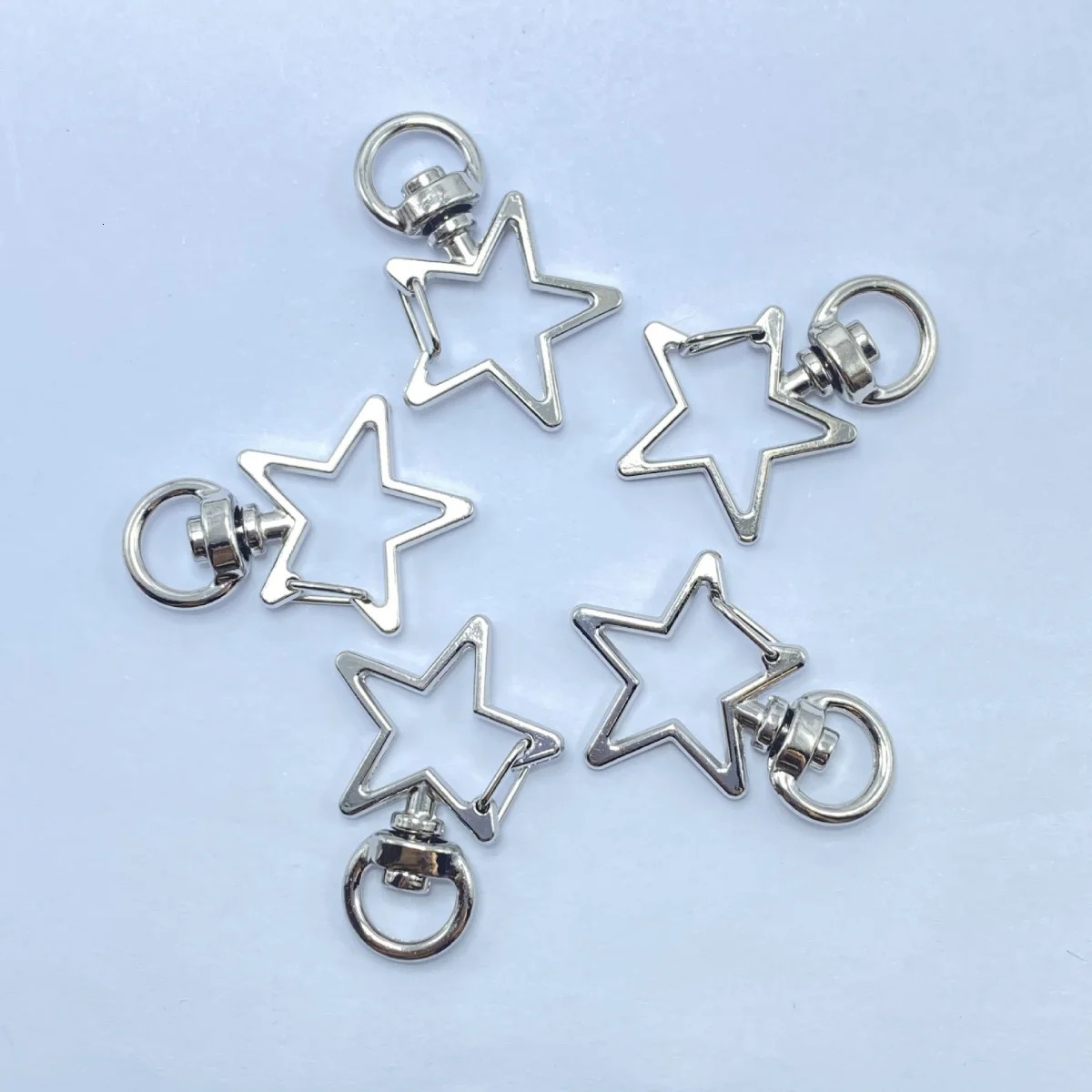 Set of 10 Metal Lobster Claw Clasps Star keyring Hook Lanyard Clip DIY Supplies Jewelry Making Keychain 250606