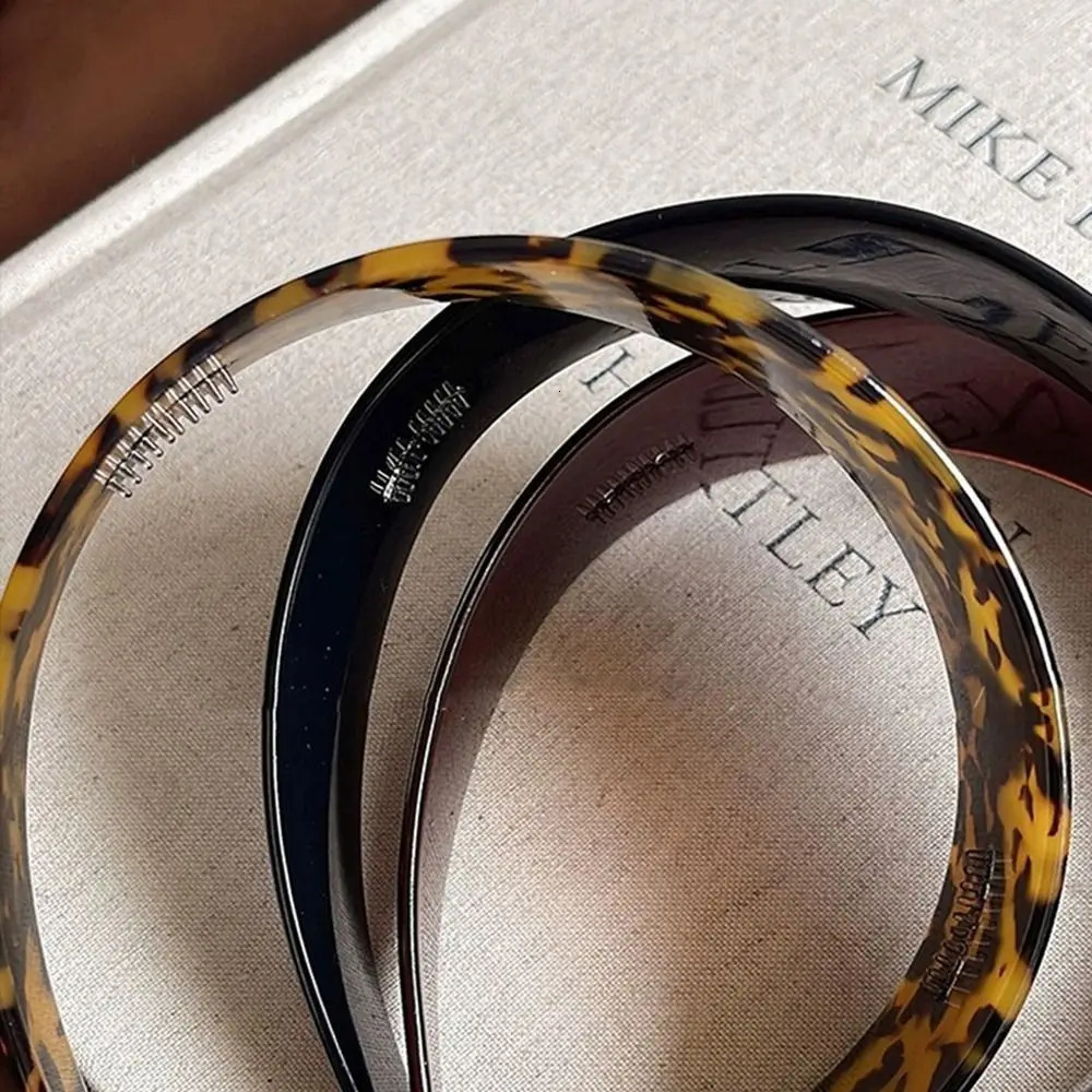 Wide Side Acetate Headband Hairband Hair Clip Leopard Print Headband Women Hair Hoop Korean Style Headwear Acetic Acid Hair Band 250610