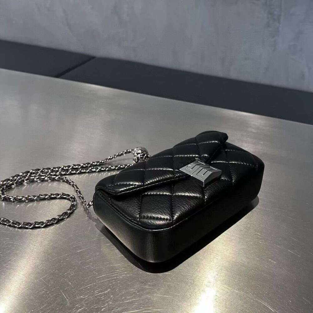 Small Diamond Trendy Chain for Women 2024 New High-End Genuine Leather Versatile Shoulder Crossbody Bag