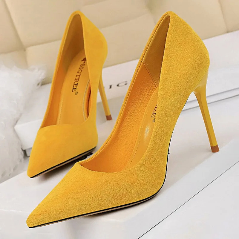 BIGTREE Shoes 2025 Women Pumps Suede High Heels Shoes Fashion Office Shoes Stiletto Party Shoes Female Comfort Women Heels 250613