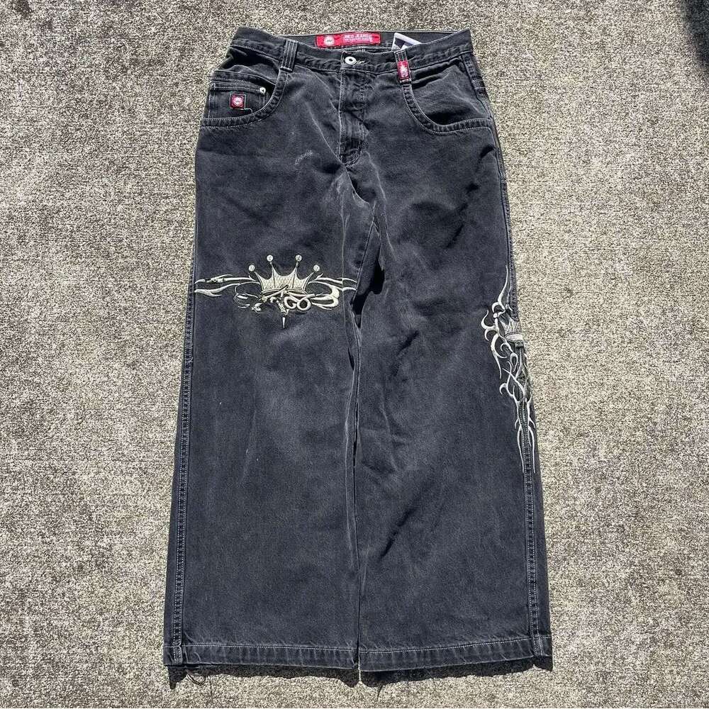 American Style Loose Straight Jeans Men Hip Hop Gothic Streetwear Harajuku Men's Casual Pants