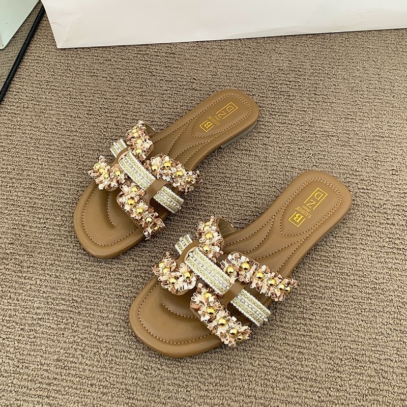 Free Shipping 2025 New Fashionable Designer Sandals Luxurious Versatile Classic Flat Slides for Womens Sandals Girl Blue Pink Embroidery Slipper Outdo