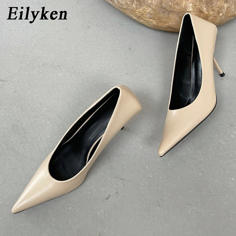 Eilyken High Quality Pu Leather Sexy Shallow Pointed Toe Woman Pumps Thin High Heels Fashion Dress Sandals Ladies Shoes 250613
