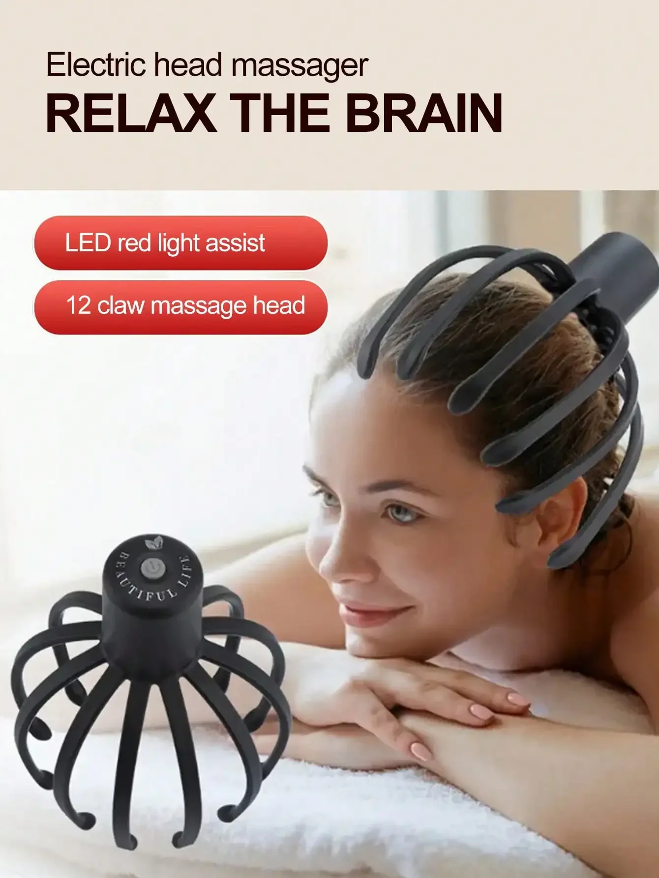 Intelligent Electric Octopus Head Massager Soul ction Scratching Meridian Dredging Scalp Massage And Relaxation Tool 250605