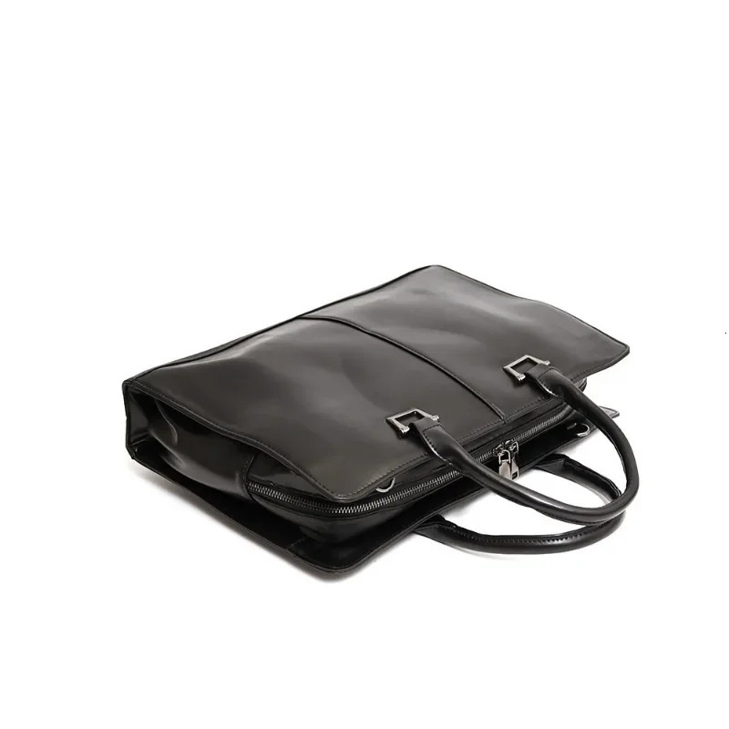 Fashion Handbag Men Business Laptop Bag Retro Mens Top-Handle Bags Crazy Horse PU Leather Briefcase Satchels Bags 250614