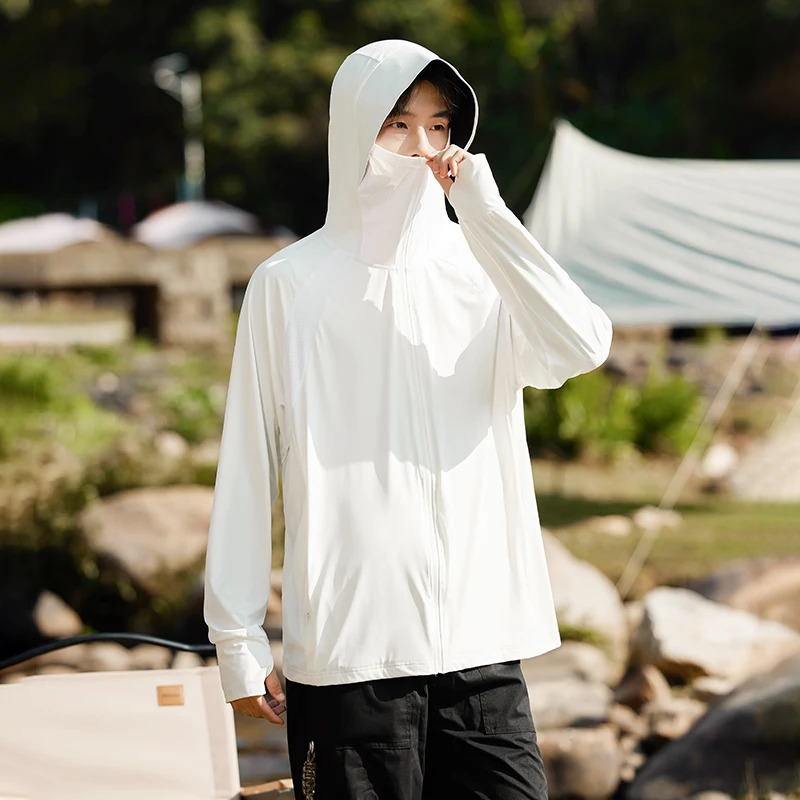 Summer Highquality Ice Silk Couple Sunscreen Clothes UV Resistant Ultrathin Breathable Outdoor Fashion Trend Versatile Jacket 250614