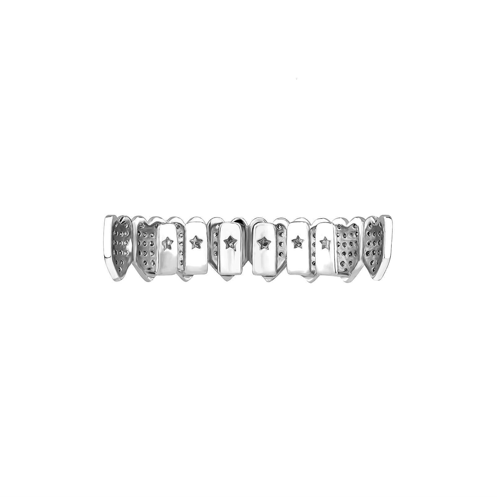 Customize VVS Moissanite Grillz Jewelry Hip Hop Bling Grillz Dent 14K Gold Plated Iced Out Zircon Diamond Heart Teeth Grillz