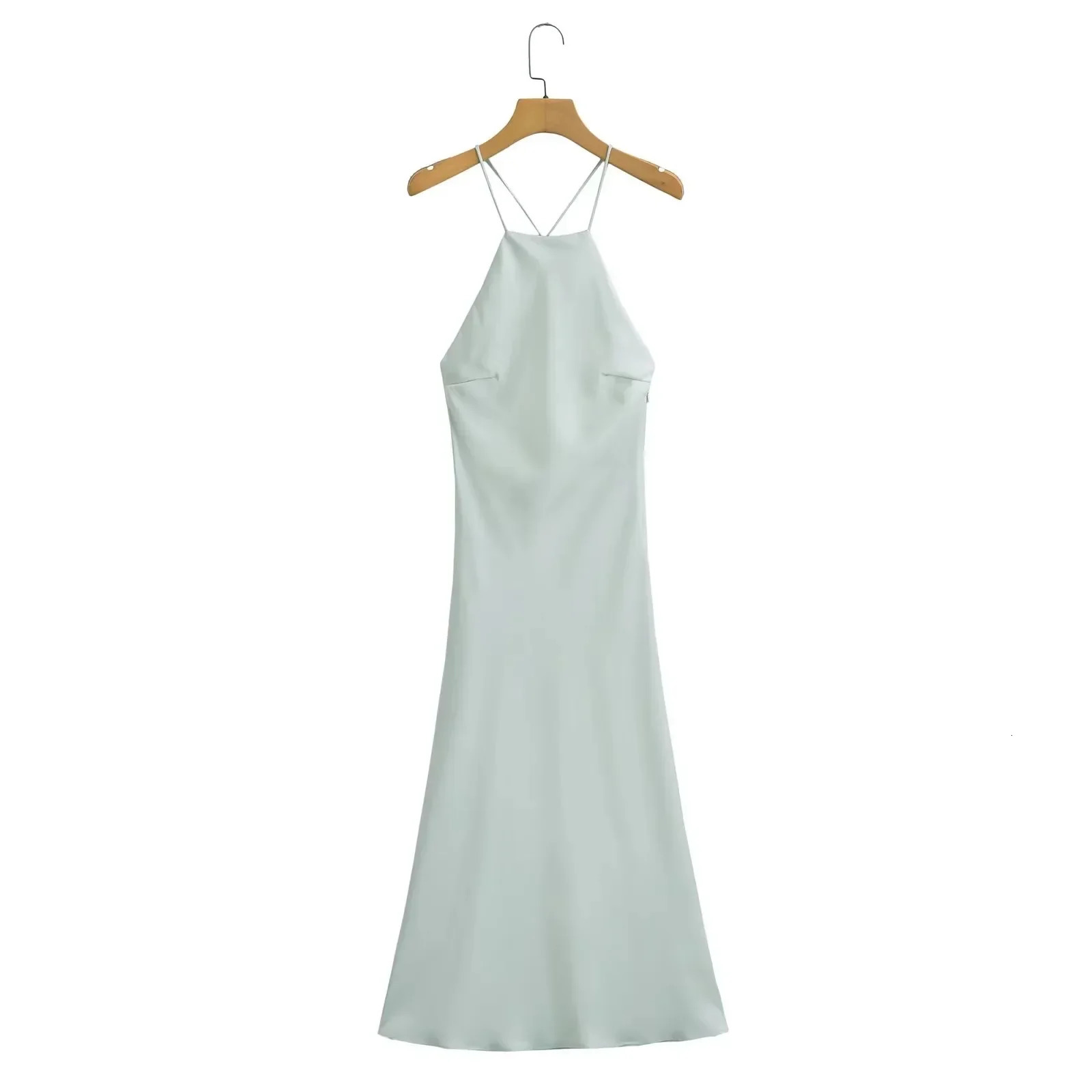 Summer Womens Dress Tanksilksatin Feeling Sleeveless 9588 Western Style Fashion 250704