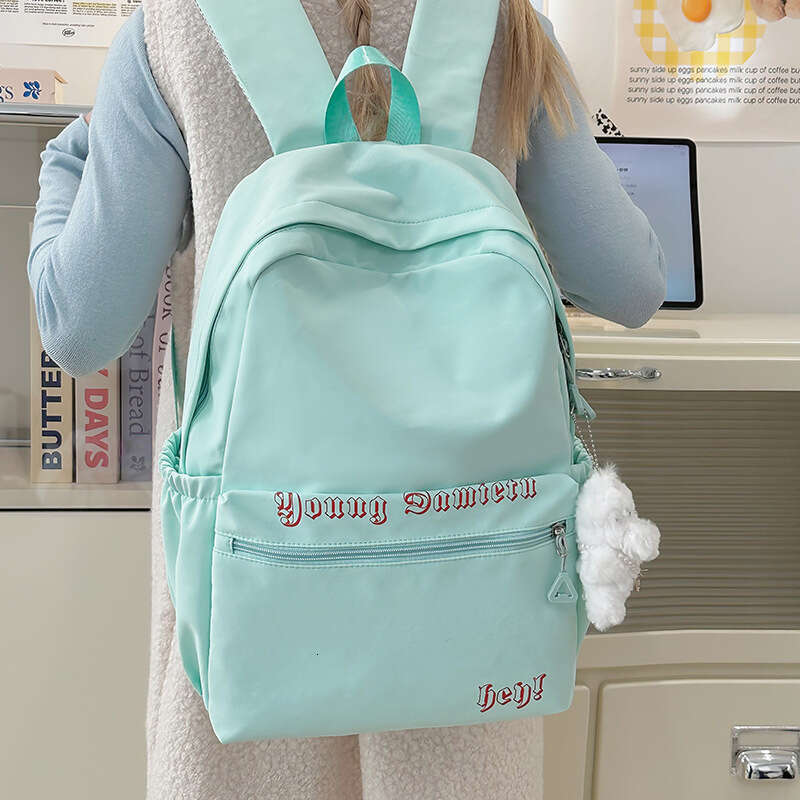 Large Capacity Girls, Simple Design for Middle and High School College Students, Double Shoulder Bag with a Sense of Design, Campus Backpack