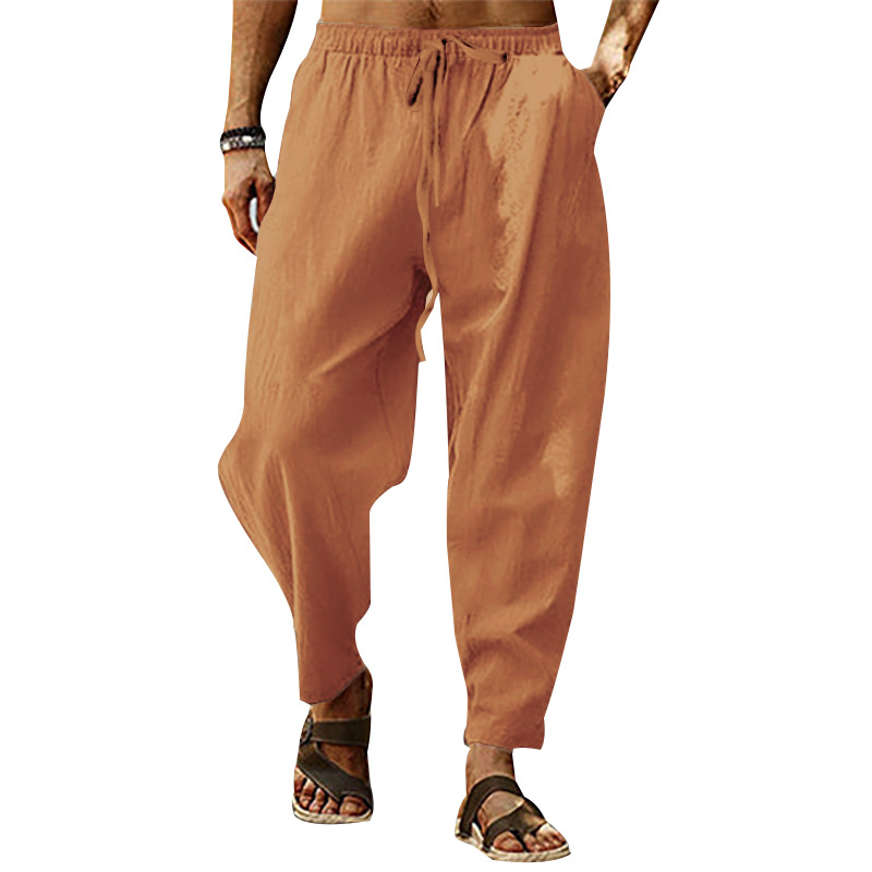 Designer Linen Pants Men's Hip Hop Breathable Loose Casual Hemp Trousers European size: S-3XL