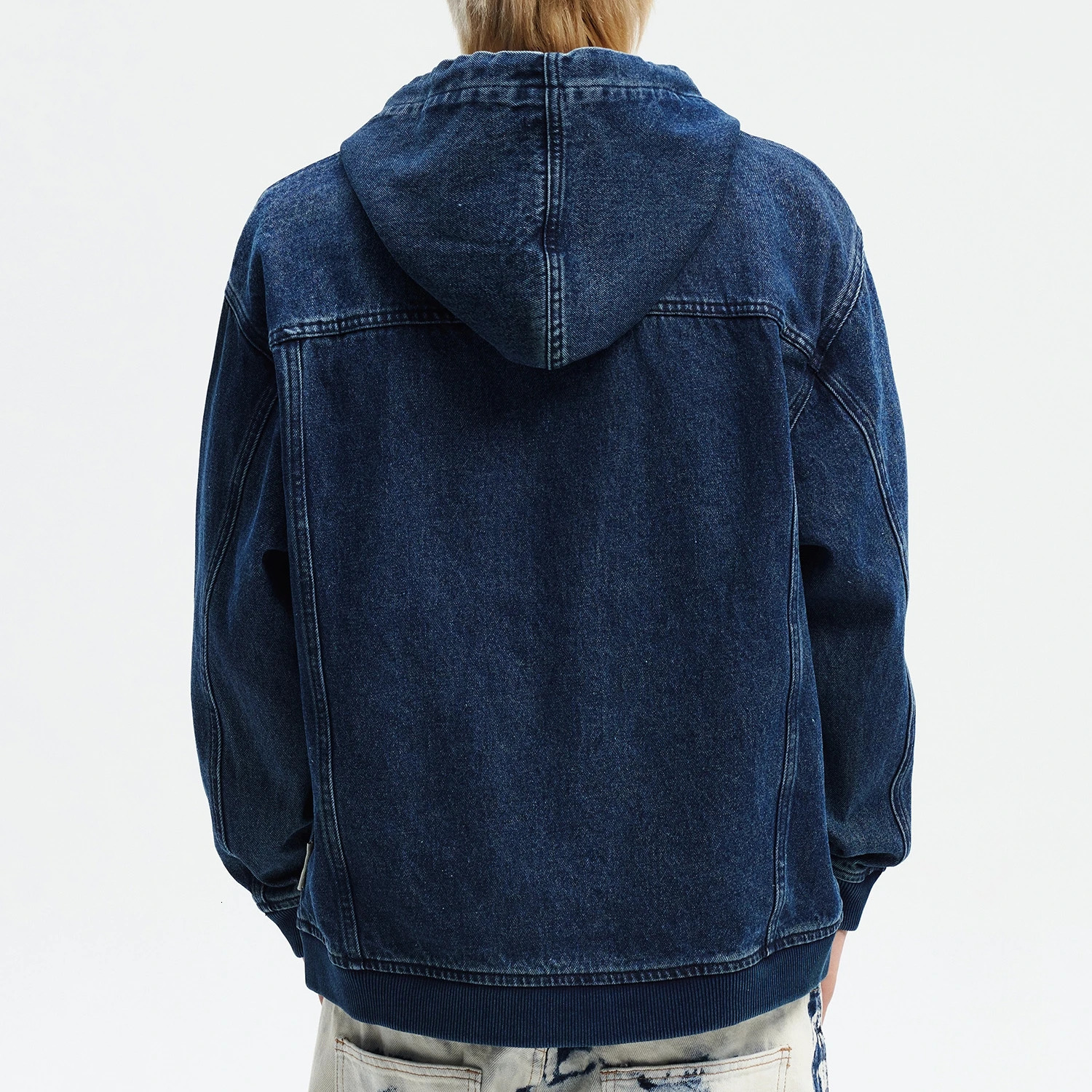 American Streetwear Hooded Denim Coat Plus Size Jacket Men Clothing Japanese Harajuku High Quality Casual Zipper Hoodie 250614