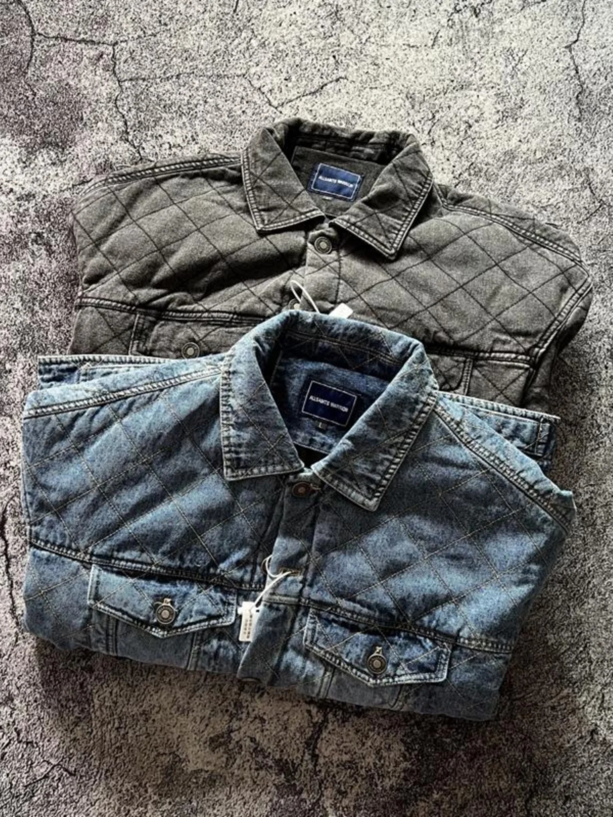 American Retro Super Heavyweight Warm Diamond Grid Thick Denim Jacket Autumn Winter Wind Resistant Cotton Padded Coats for Men 250614