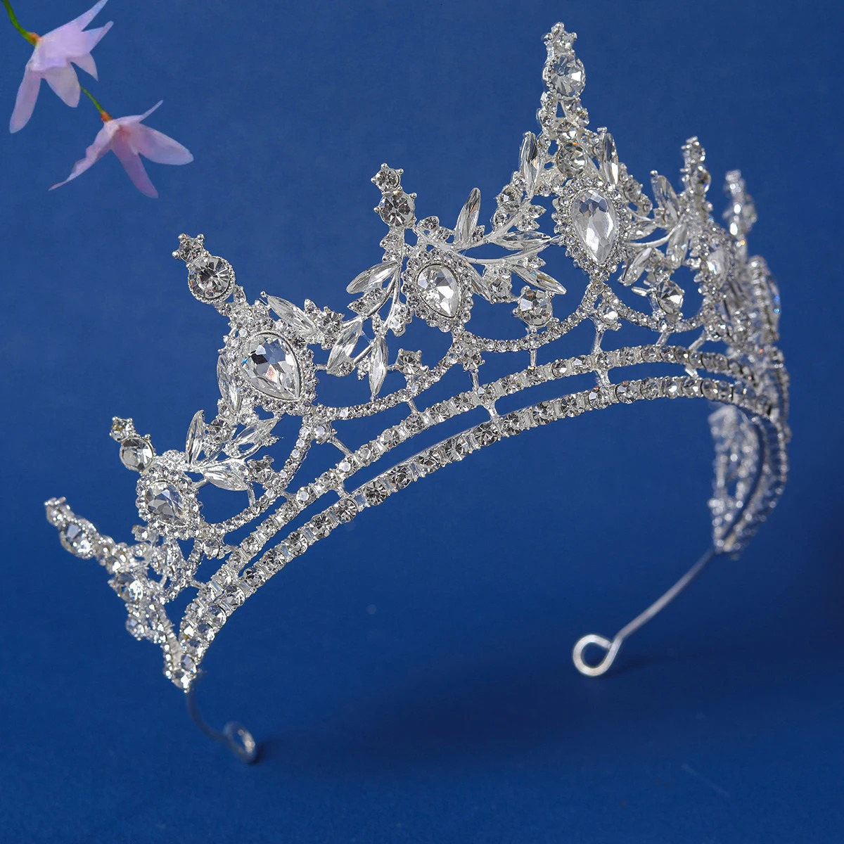 Fashion Silver Color Bridal Crowns For Wedding Hair Accessories Crystal Princess Tiaras Diadem Women Hair Accessories 250610
