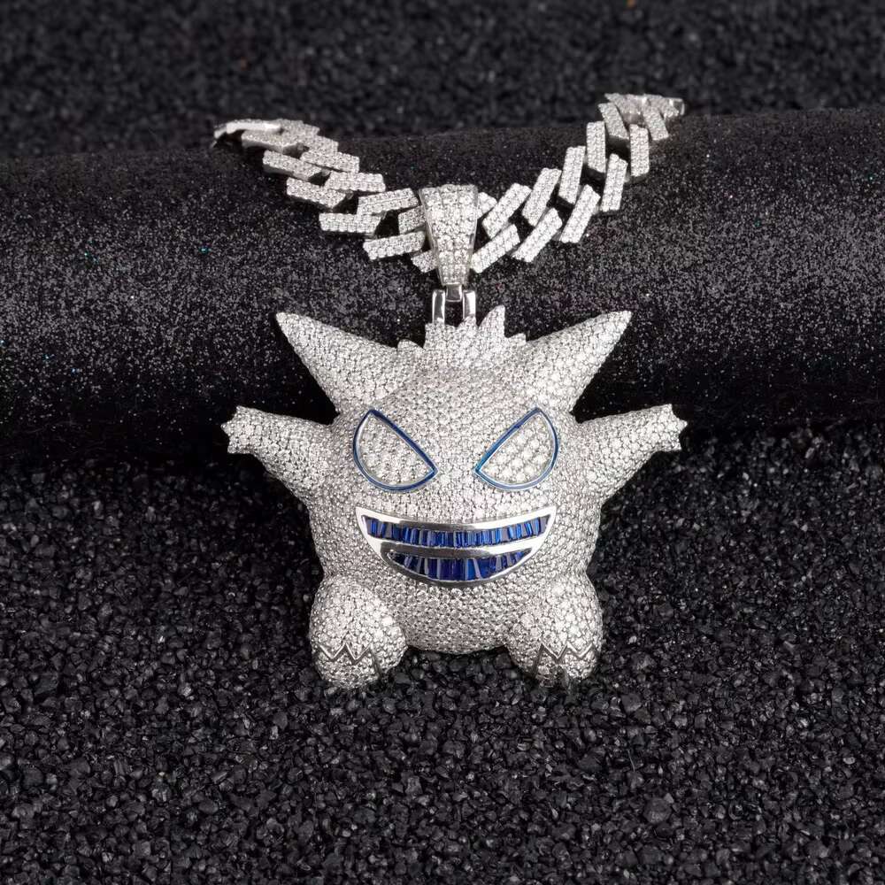 Hip Hop Real Diamonds Pendant Moissanite Charm Necklace