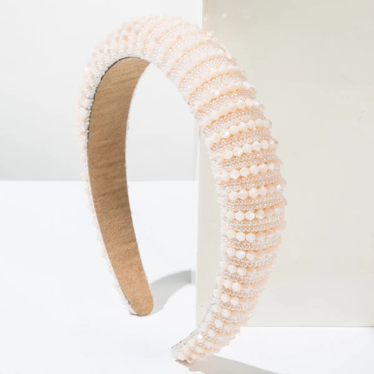 Rhinestone Padded Headband Crystal Diamond Beaded Glitter Headband Wide Edge Headwear Headpiece Gift Wedding Hair Accessory 250610