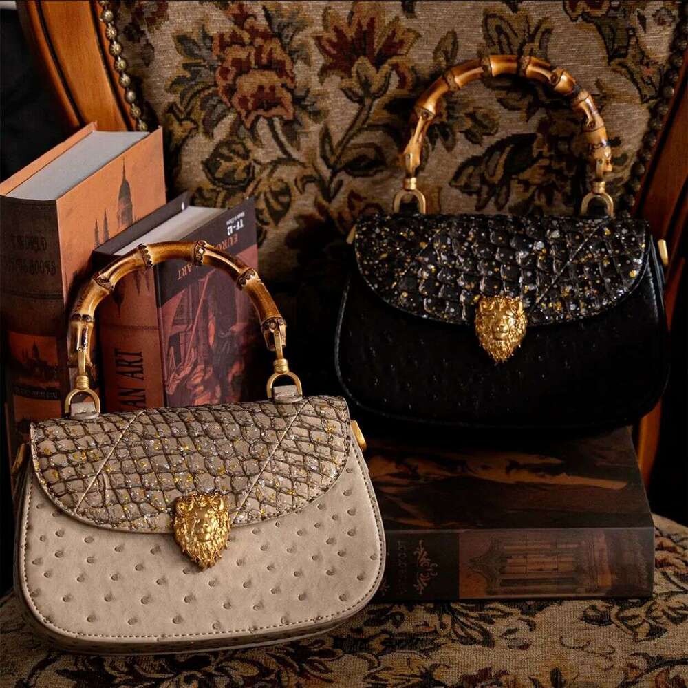 Genuine Bamboo High-end Leather Knot Handbag for Women 2025 New Niche Fashion Single Shoulder Crossbody Small Bag