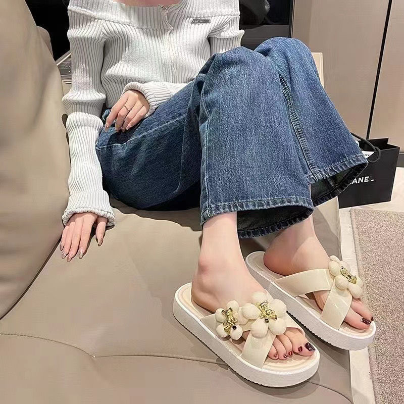 Women's Pearl Sandals Summer New Outdoor Fairy Style Thick soled Shoes Women's Beach Slippers Designer Sandals Women's Beach Sandals