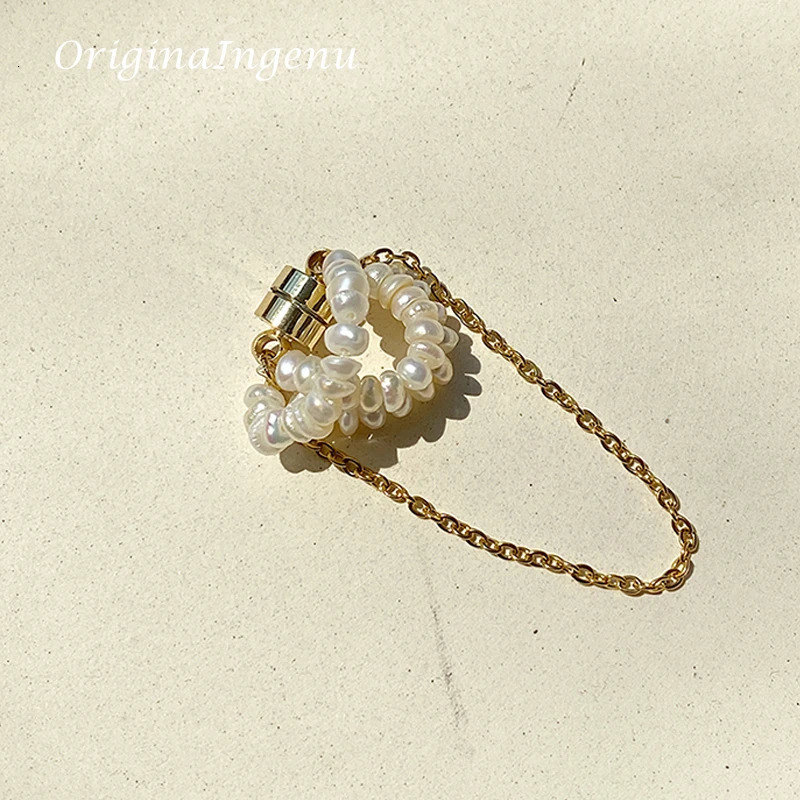 14K Gold Filled Ear Cuff Natural Pearl Jewelry Handmade Magnetic Buckle Earrings Vintage Accessories Tarnish Resist Earrings 250610