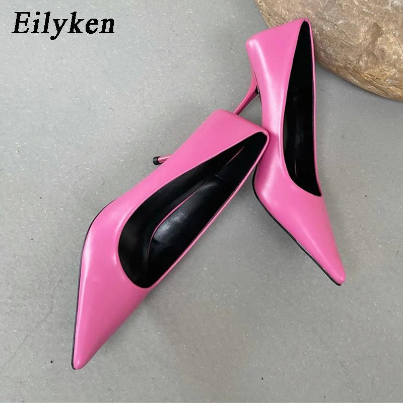 Eilyken High Quality Pu Leather Sexy Shallow Pointed Toe Woman Pumps Thin High Heels Fashion Dress Sandals Ladies Shoes 250613