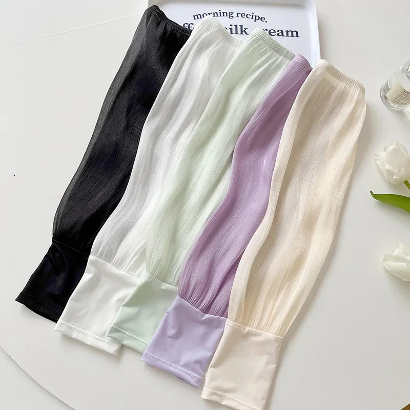 Summer Super Soft Breathable Loose Sunscreen Driving Ice Silk Sleeve Female Long Length UV Protection Arm Glove Sleeves 250610