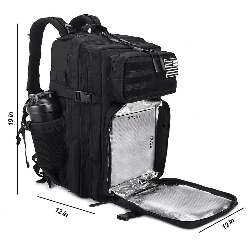 45L Meal Prep Management Backpack Tactical Waterproof Insulated Lunch Cooler Bag for Gym Hiking Camping Travel with Dual Cup Holders 250609