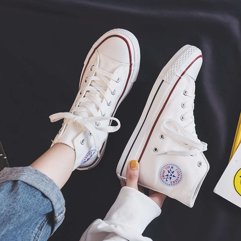 High-top Canvas for Women 2023 Spring and Autumn New Student Korean Version Couple Style Trendy Harajuku Men's NEW Shoes Comfortable Ins Sneakers