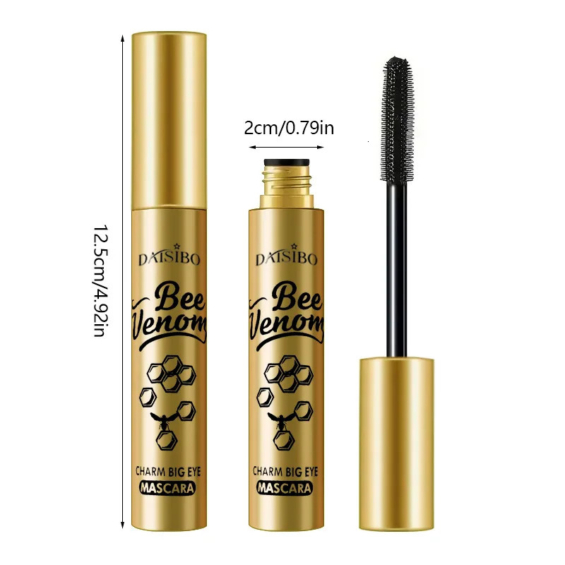 5D Black Mascara Thickening Lengthening Curling Waterproof Liquid Fiber Makeup Silky Lash Bee Venom Eye Cosmetic 250606