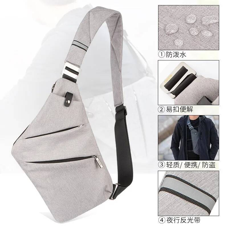 Fashion Shoulder Korean Style Casual Nylon Gun Messenger Men's Chest Bag cross body bags