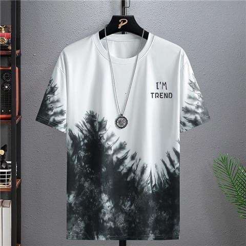 Trendy Printed Short Sleeve T-Shirt Summer New Men's Casual Set Plus Size Shorts Sports Outdoor Two-Piece