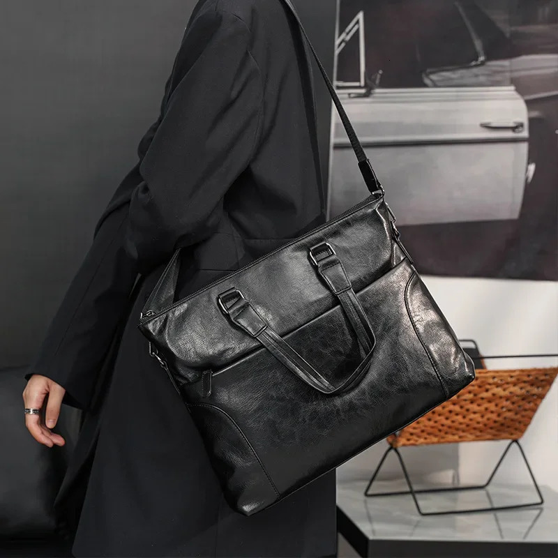 Fashion Business Briefcase Men Simple Mens Handbag Crossbody Bag Hand Bag Shoulder Messenger Bags Satchels Document Bag 250614