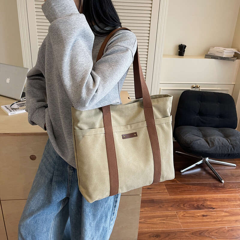 Large Capacity Tote Handbag 2025 New Korean Style Lazy Casual Simple Lightweight Shopping Women's Crossbody Bag