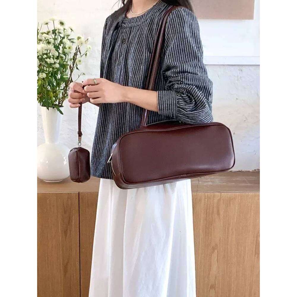 Fashion PU Leather Shoulder Bags For Women 2024 New Winter Retro Korean High-Quality Underarm Bag Simple Brown Handbags
