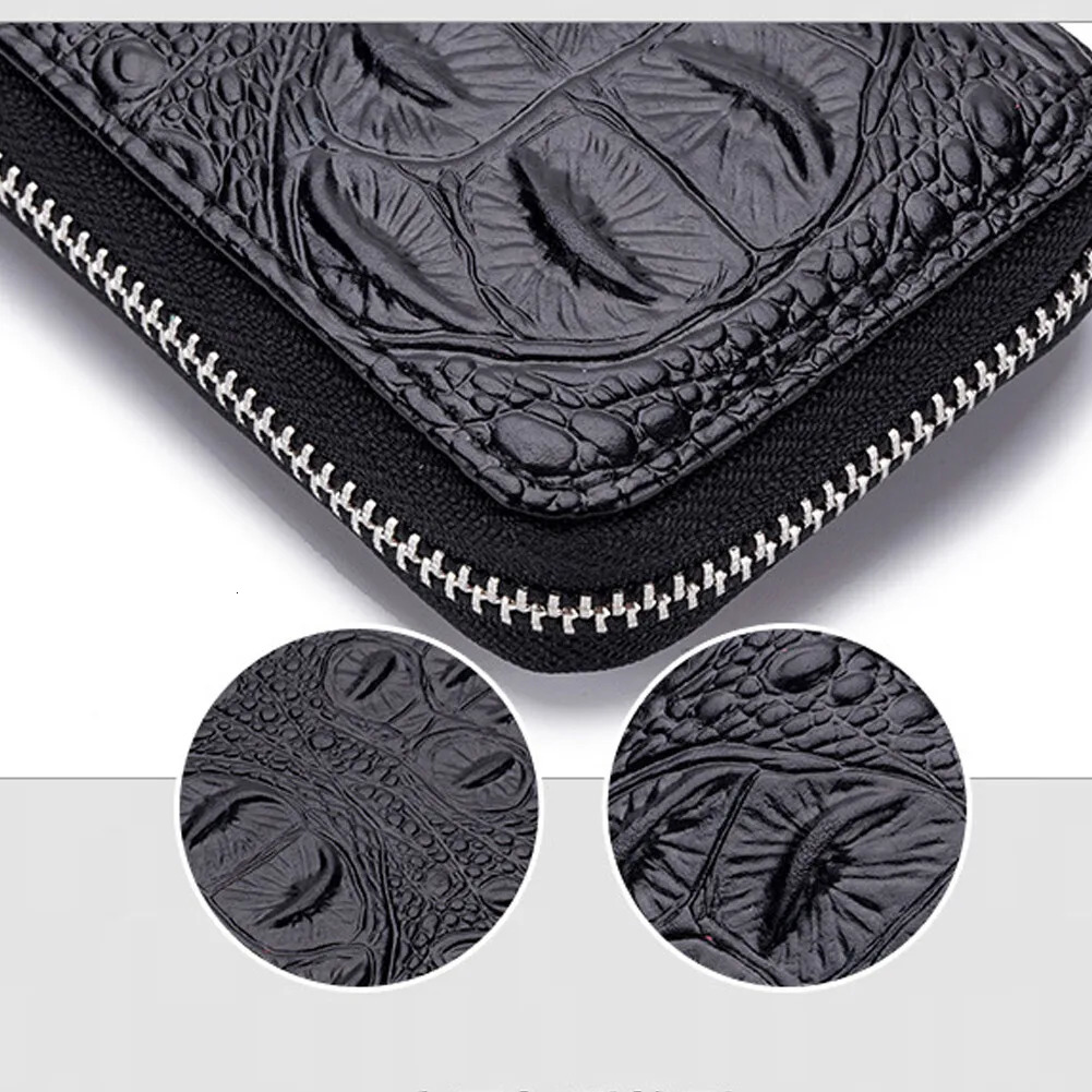 Genuine Leather Credit Card Wallet for Women and Men Multi Slot Holder Short Bank Cover Business Clip Zipper Handheld Bag 250614