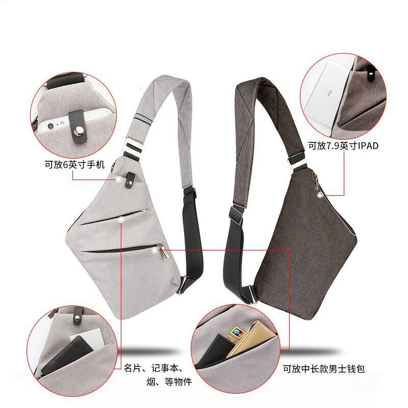 Fashion Shoulder Korean Style Casual Nylon Gun Messenger Men's Chest Bag cross body bags