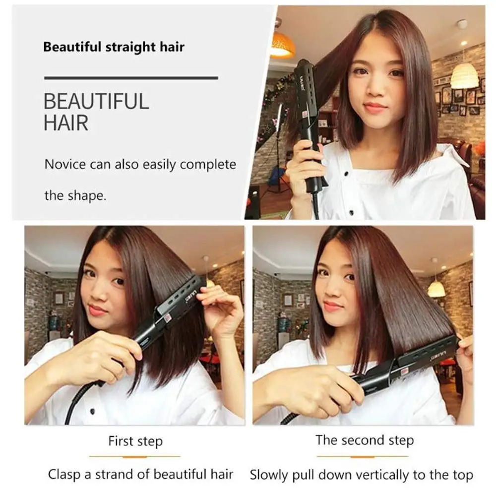Professional Hair Straightener Four-gear Flat Iron Ceramic Heating Plate Wet Dry Heats Up Fast Straightening Styling Tool 250611