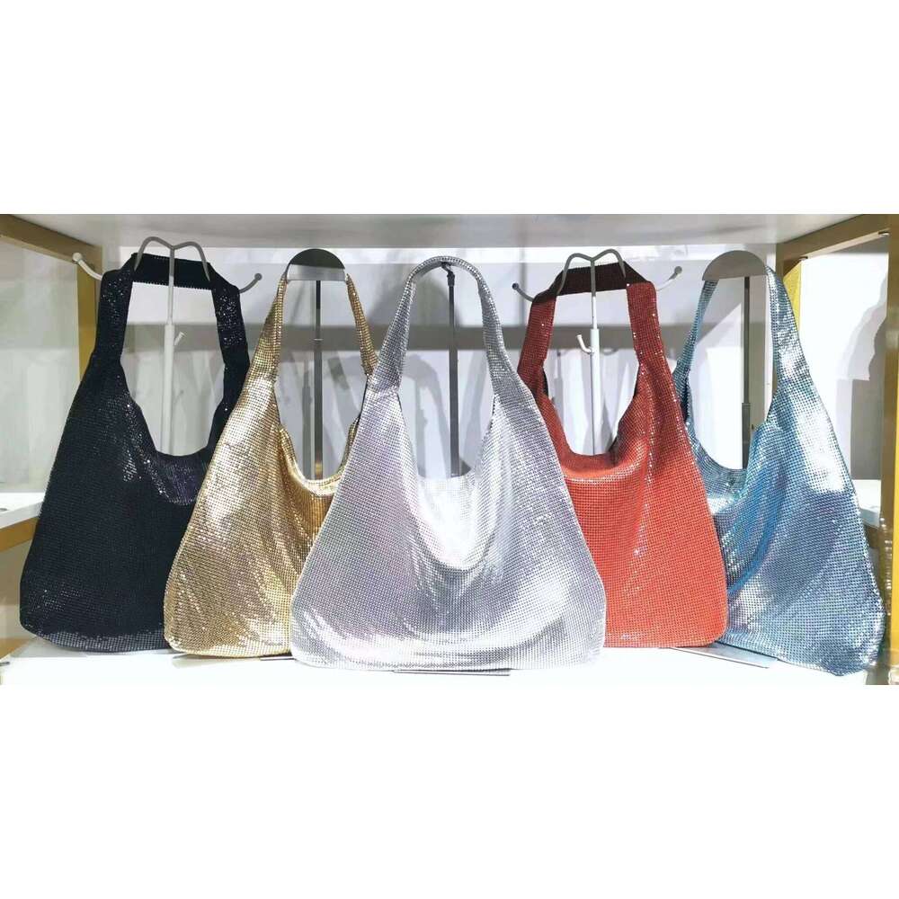 Large Capacity Ladies Sequin Handbags For Design Rhinestones Tote Armpit Shoulder Bags Women Leather Shopping Pack