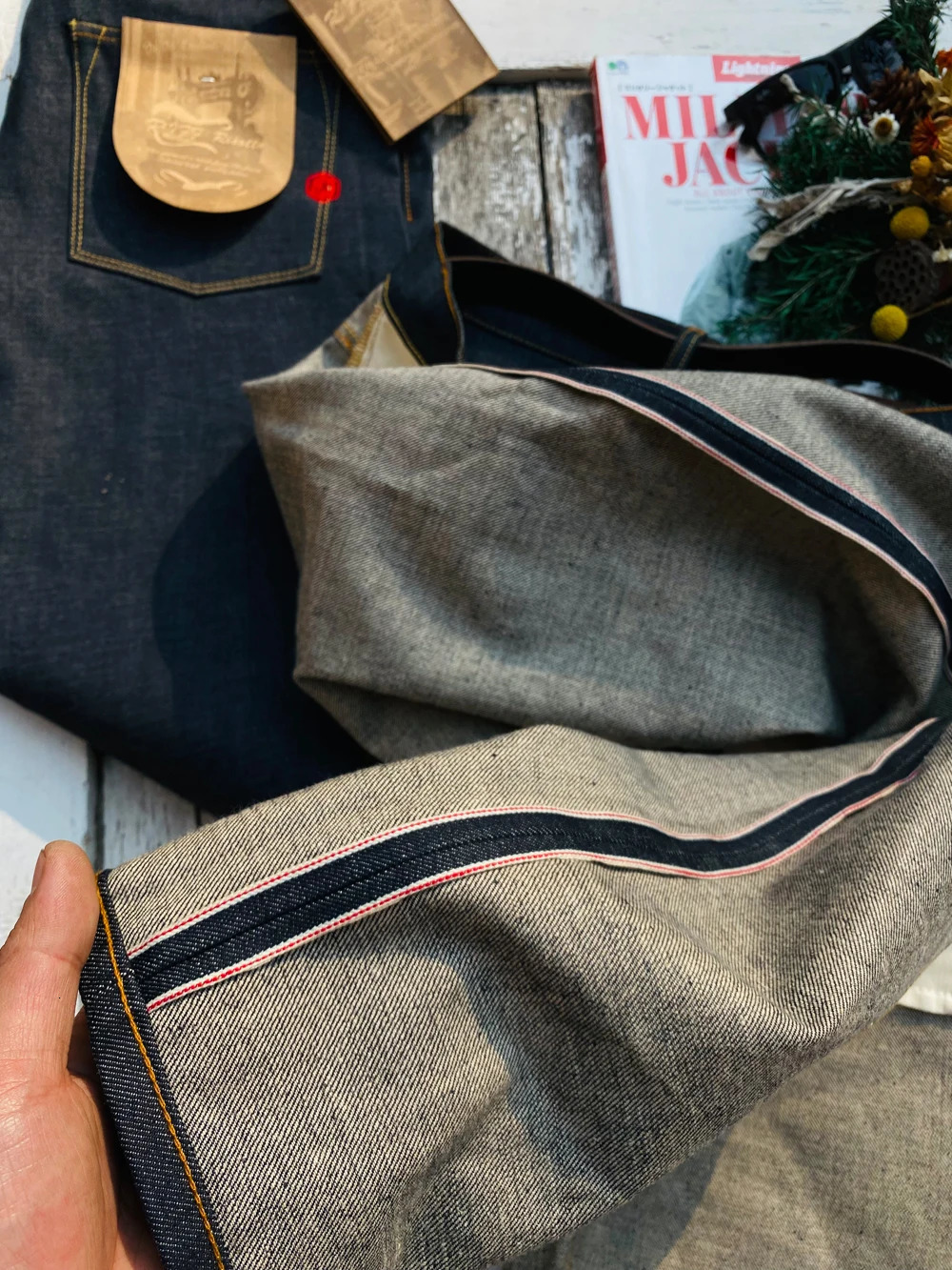 Tailor o American Retro Classic 14OZ Original Color Red Line Denim MidWaist Micro Tapered Pants Pants 250614