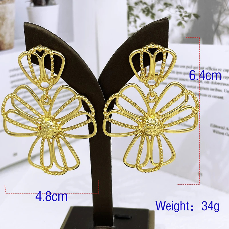 Earrings For Women Gold Color Quality Drop Earrings 18K Gold Plated Fashion Jewelry Wedding Party Accessories Gift Trending 250610