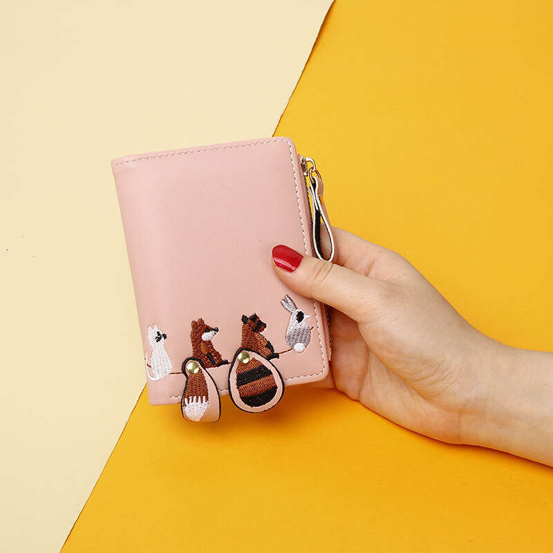 Hot Selling New Women's Short Student Wallet Korean Version Cute Fresh Card Holder Cartoon Mini Personality Coin Purse