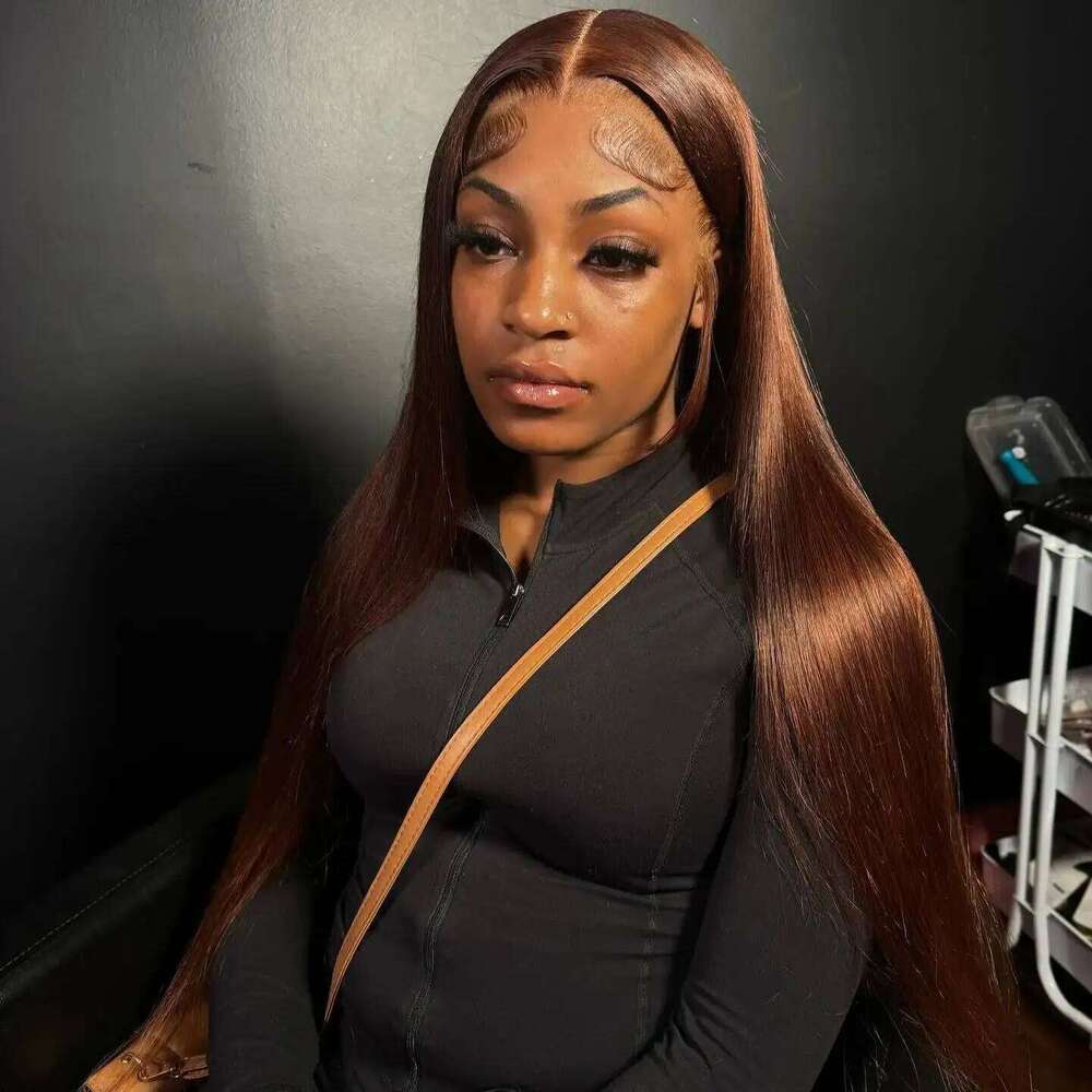 Bone Straight Chocolate Brown 13x6 Frontal Wig 30 Inch Human Hair 13x4 Hd Lace Front Wigs Colored Brazilian Women Choice