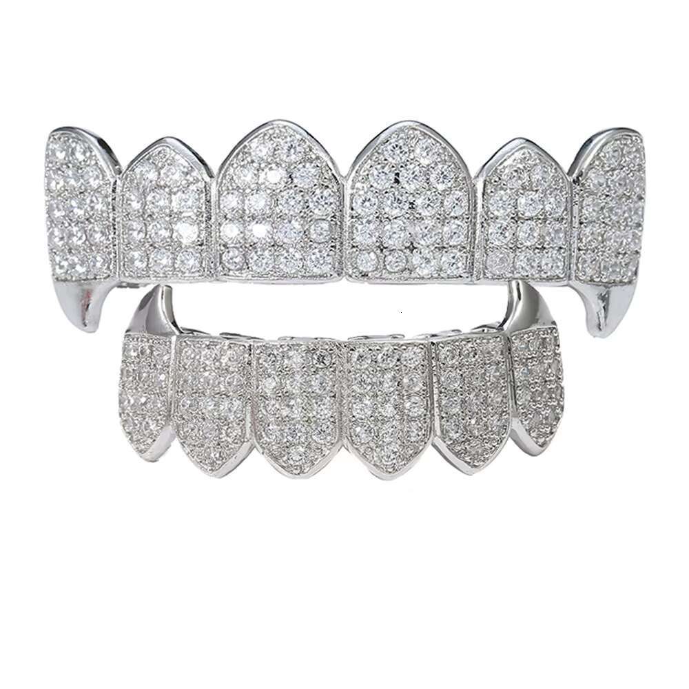 Custom VVS Moissanite Lab Natural Moissanite Hip Hop Teeth 925 Silver Grillz Diamond Teeth