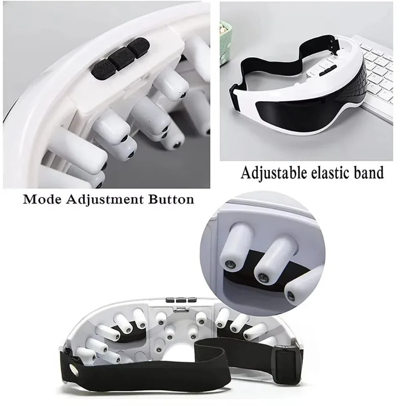 Electric Eye Massager Eye Care Massage Adjustable Buckle Eye Massage Instrument 22 Magnets Eyestrain Relief HealthCare 250612