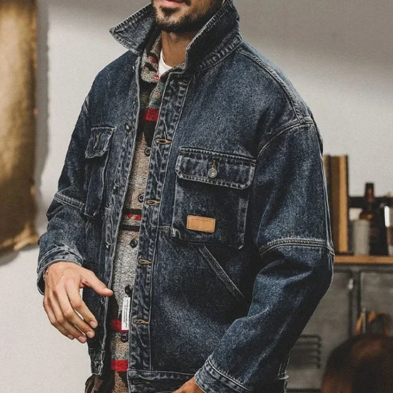 Winter Loose Cowboy Coat for Men Trendy Washed Low Price Y2k In Casual Denim Jackets Man Korean Clothes y 250614