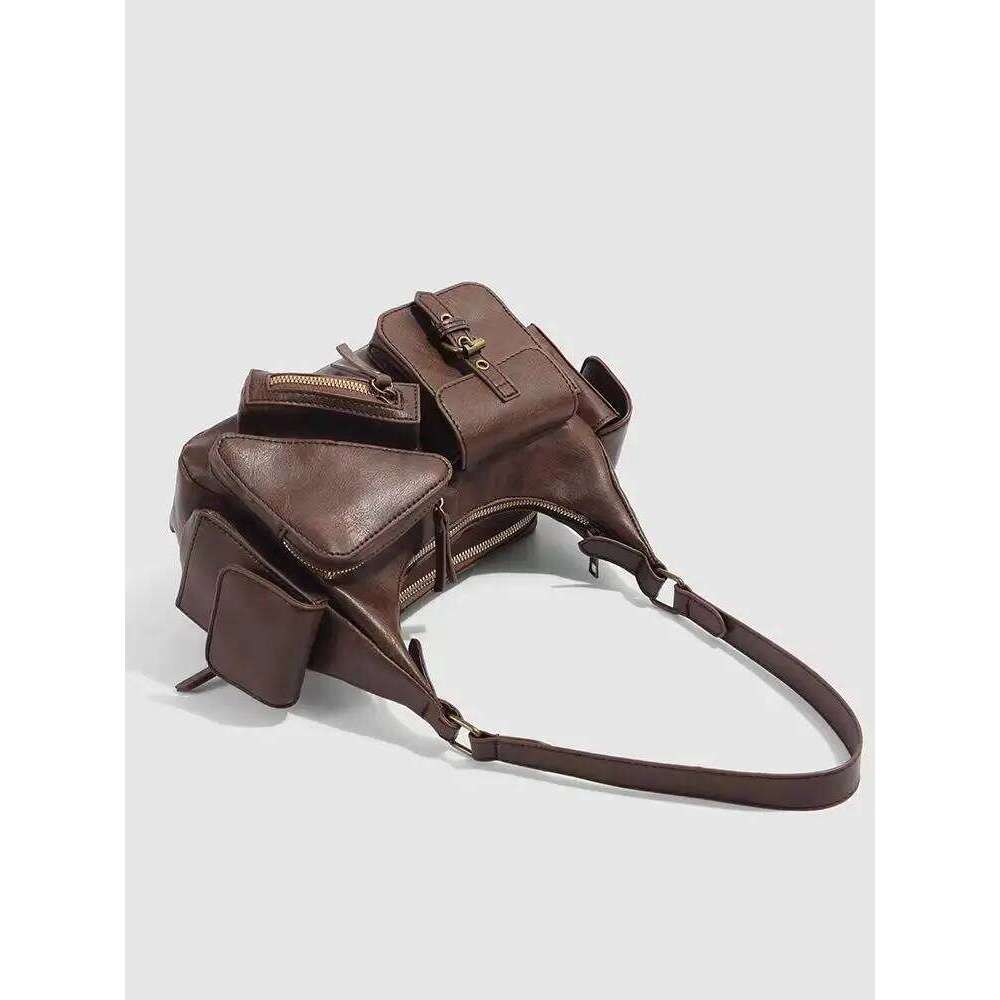 JIAERDI Retro Y2k Underarm Bag Purse Women High Street Leather Chic Brown Handbag Ladies Vintage Shoulder Bags Bolsos De Mujer