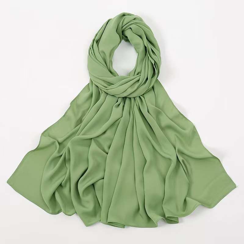 T976 autumn and winter popular new soft skin-friendly broken card long scarf solid color simple ethnic headscarf scarf