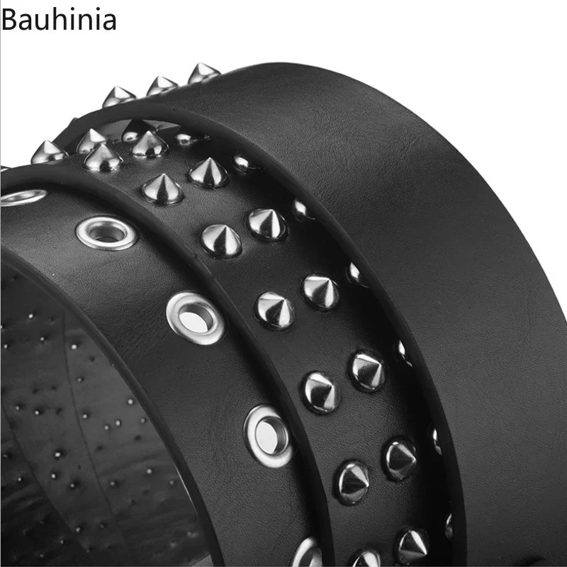 Rivet Goth PU Leather Belt 120*3.8cm Fashion Punk Style Pin Buckle Mens and Womens Belts 250610