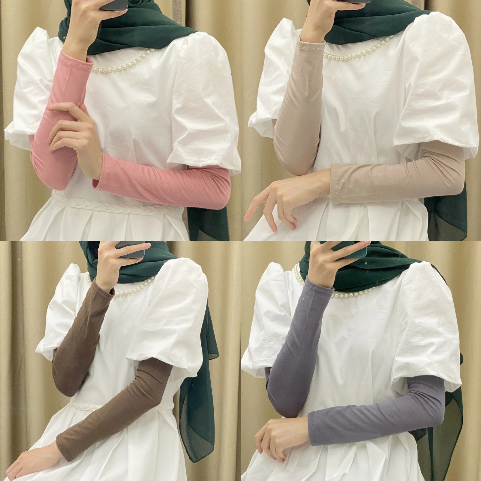 Women Ice Silk Arm Sleeve Abayas UV Protection Soft Modal Arm Cover Solid Color Arm Warmers Sport Outdoor Handsock 250610