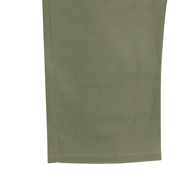 Men's high-quality pants and shorts, loose linen casual wide-leg pants, trendy beach sports, all-season breathable long pants European size :S-3X