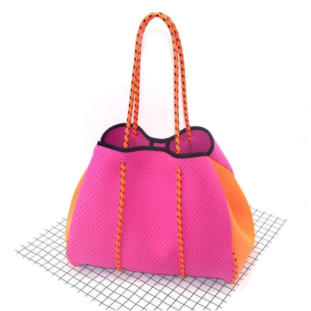2024 Hotsale Large Fashion Tote Bag For Summer And Beach Pink High Quality Neoprene Women Handbag
