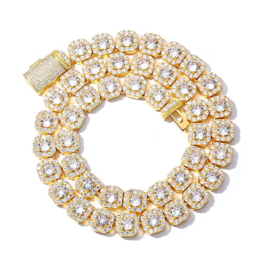 Hip Hop Moissanite High End Iced Out CZ Zircon Tennis Cuban Chain Anti Non Tarnish Free Fashion Jewelry Necklaces Men Wholesale